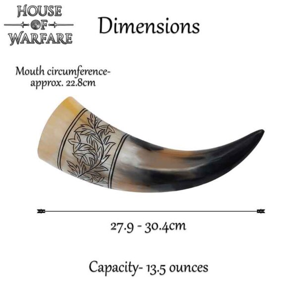 Floral Engraved Drinking Horn