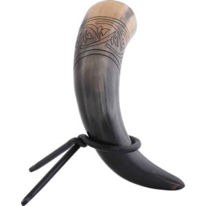 Floral Knotwork Drinking Horn with Stand