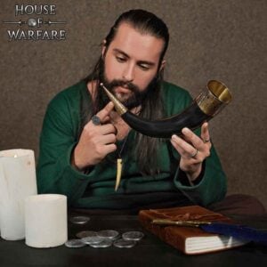 Floral Rim Drinking Horn