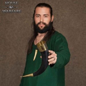 Floral Rim Drinking Horn