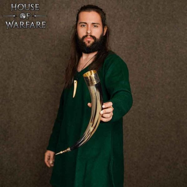 Elegant Floral Drinking Horn