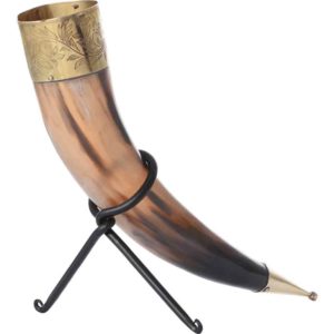 Leaf Rim Drinking Horn with Stand
