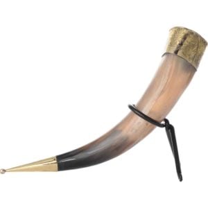 Leaf Rim Drinking Horn with Stand