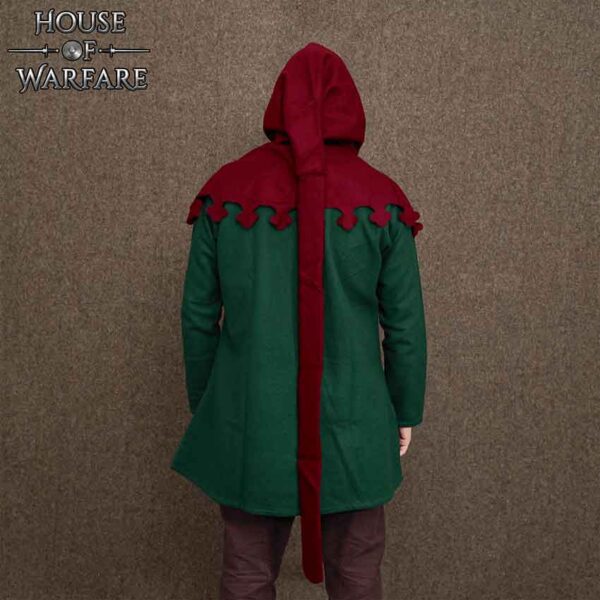 Wool Medieval Liripipe Hood - Maroon