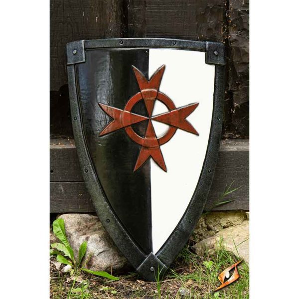 Crusader LARP Shield - Black/White