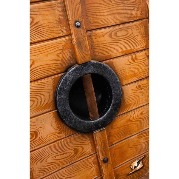Thegn LARP Shield - White and Wood - 80 cm