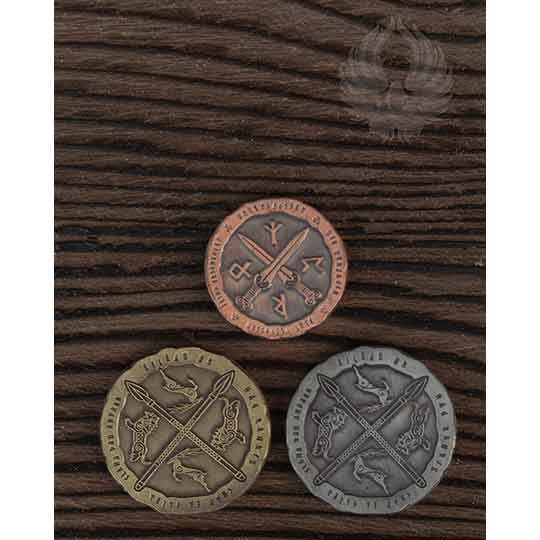 Set of 10 Gold Nordic LARP Coins