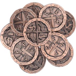 Set of 10 Copper Nordic LARP Coins