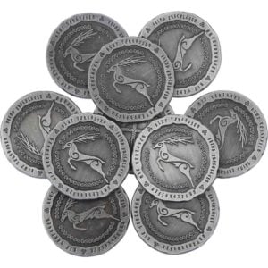 Set of 10 Silver Nordic LARP Coins