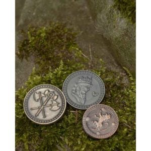 Set of 10 Silver King LARP Coins