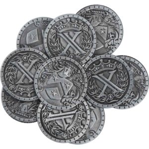 Set of 10 Silver Medieval LARP Coins