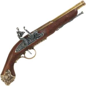 18th Century Flintlock Pistol Brass