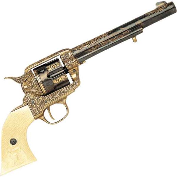 .45 Army Revolver Engraved Brass