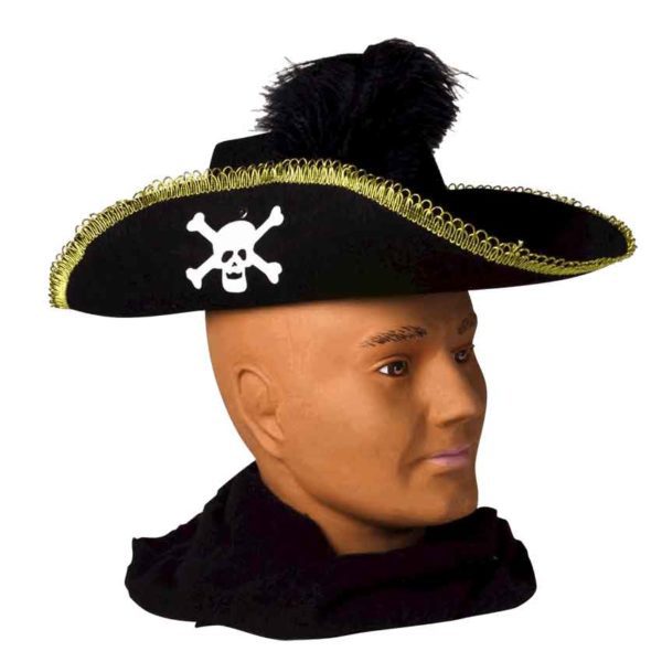 Skull and Feathered Pirate Hat