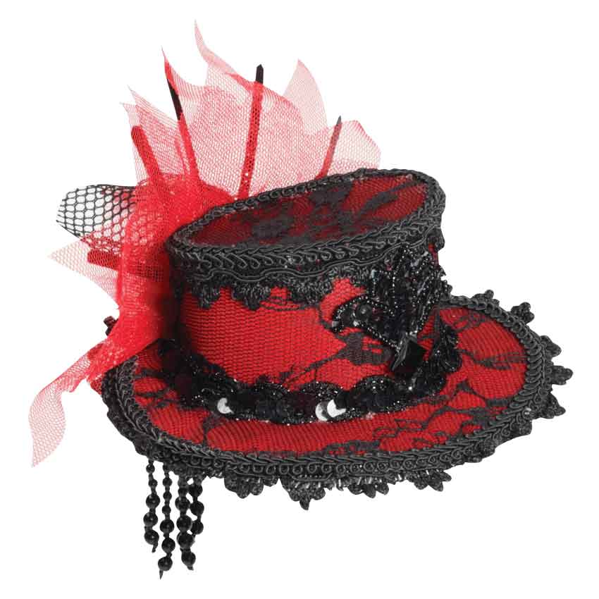 red steampunk hat