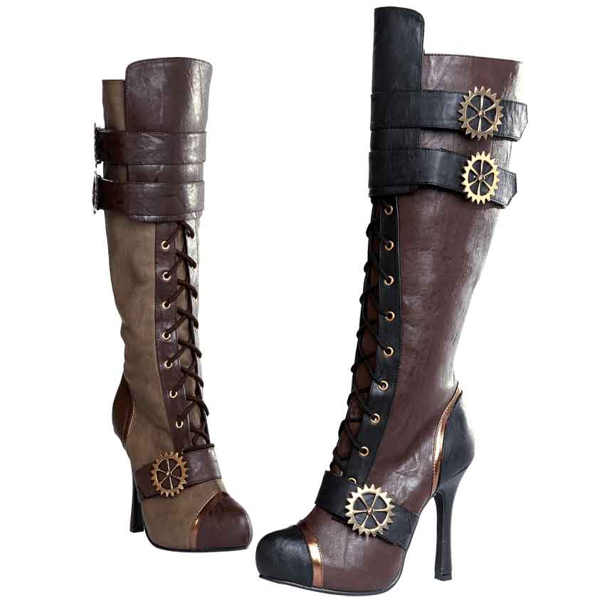 knee high lace up stiletto boots