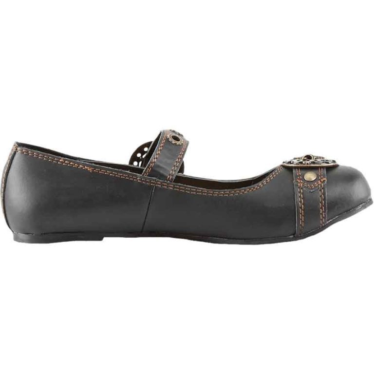 Steampunk Flats with Gear Buckles