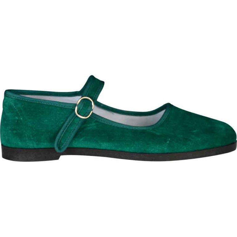 Jade Velvet Lady Jane Shoes