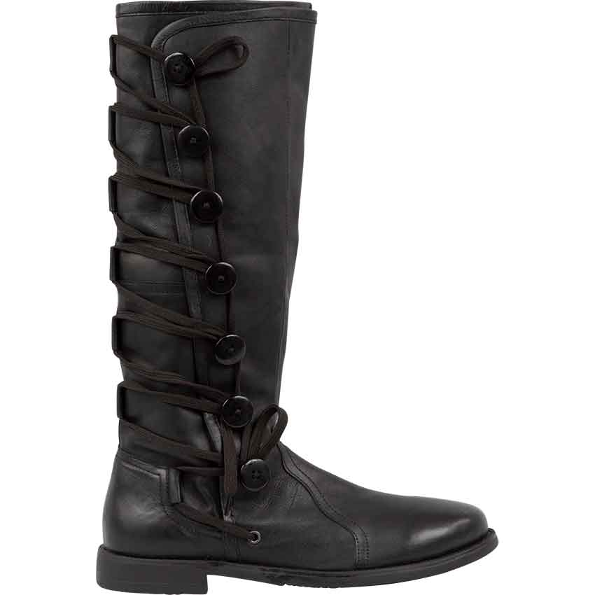 Medieval Knight Boots - Black - HW-701458BK - Medieval Collectibles
