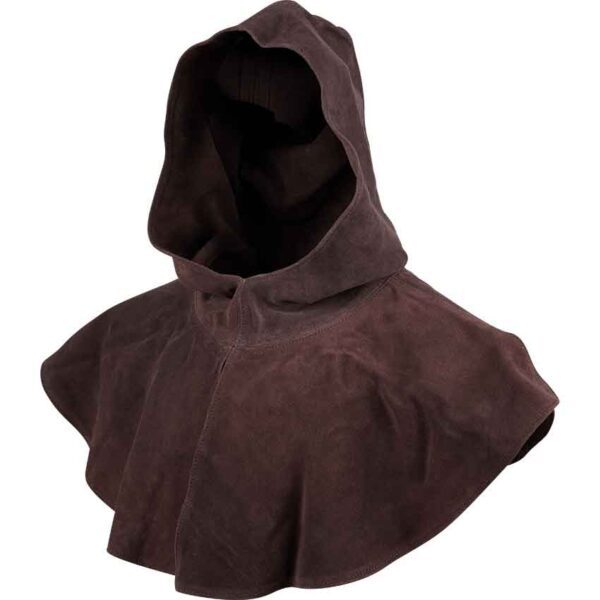 Brown Medieval Suede Hood