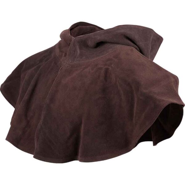 Brown Medieval Suede Hood