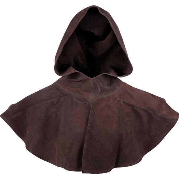 Brown Medieval Suede Hood