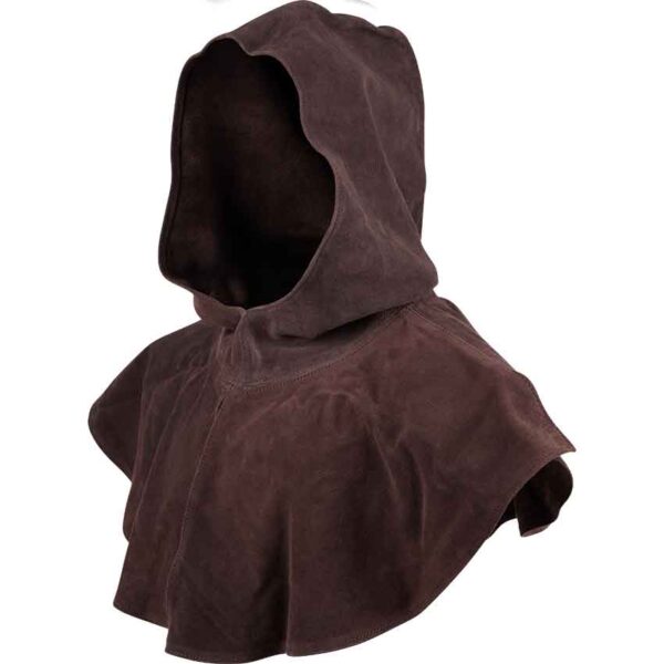 Brown Medieval Suede Hood