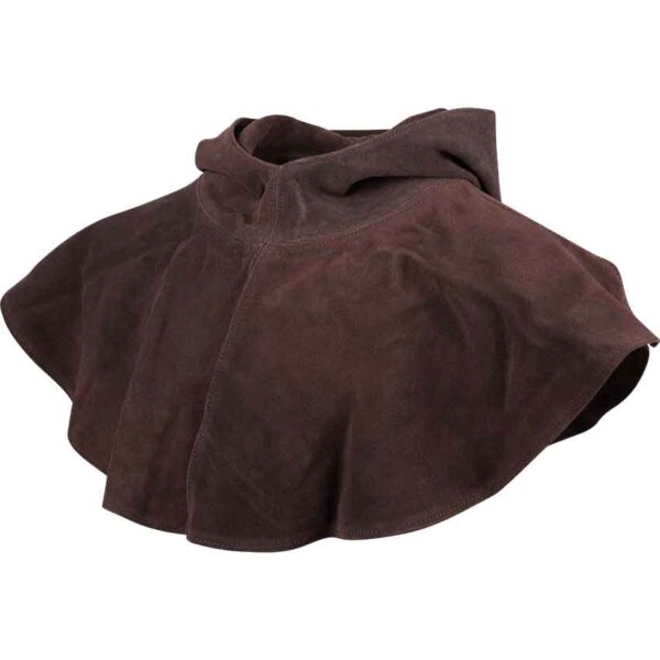 Brown Medieval Suede Hood