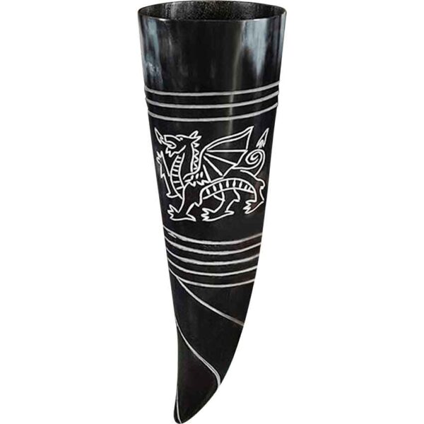 Engraved Dragon Drinking Horn