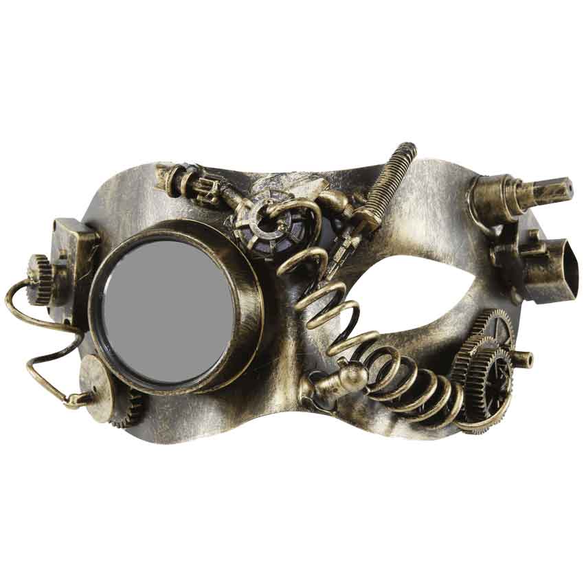 Gold Steampunk Monocle Eye Mask - KA-1012 - Medieval Collectibles