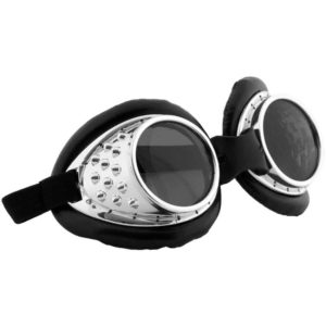 Silver Radioactive Aviator Goggles