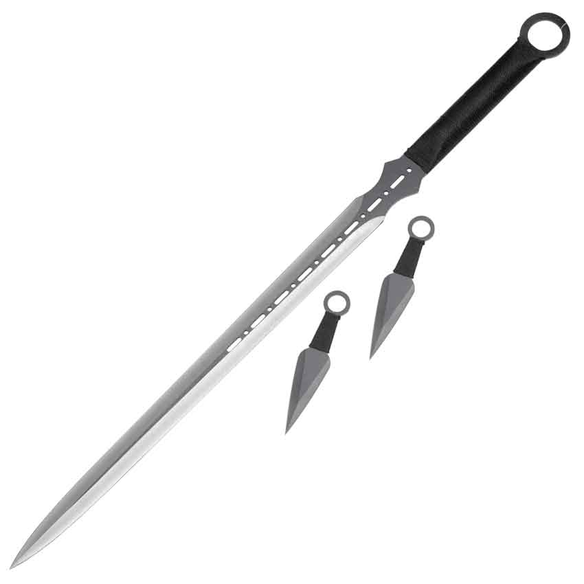 Double Edge Ninja Sword and Stealth Knives - MC-FM-644D - Medieval  Collectibles