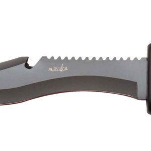 Curved Black Survivor Knife