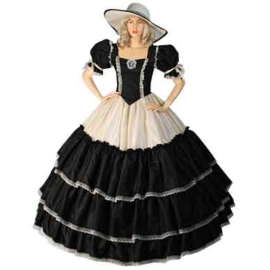 Black and Cream Civil War Dress