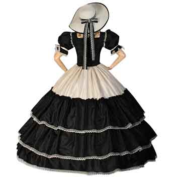 Black and Cream Civil War Dress - MCI-216 - Medieval Collectibles