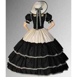 Black and Cream Civil War Dress