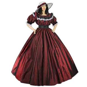 Dark Red Civil War Dress