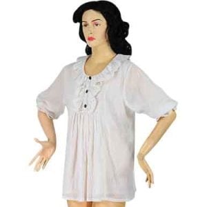 Ruffled Collar Chemise Top