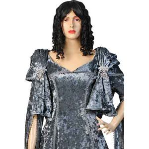 Crushed Velvet Renaissance Dress - Gray