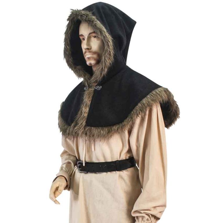 Medieval Fur Trimmed Hood