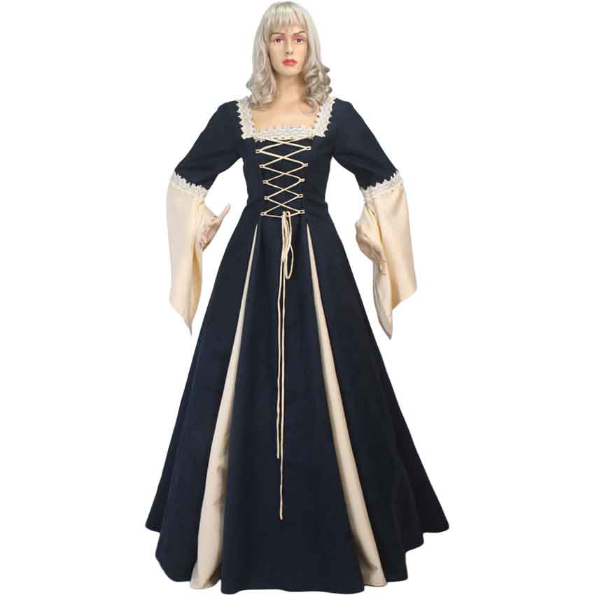 Suede and Brocade Medieval Dress - MCI-443 - Medieval Collectibles