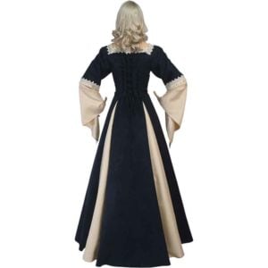 Suede and Brocade Medieval Dress