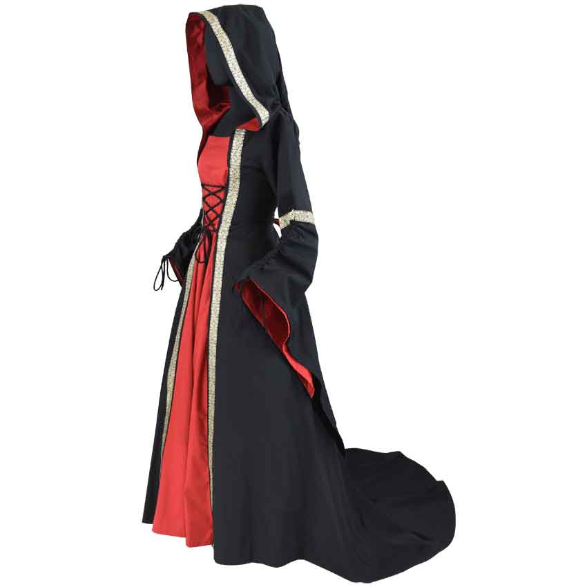Betabrand Red Eye Black Hooded Travel Dress Size Medium