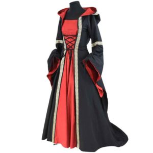 Hooded Renaissance Dress with Train