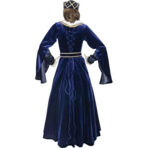 Royal Velvet Drape Sleeve Gown