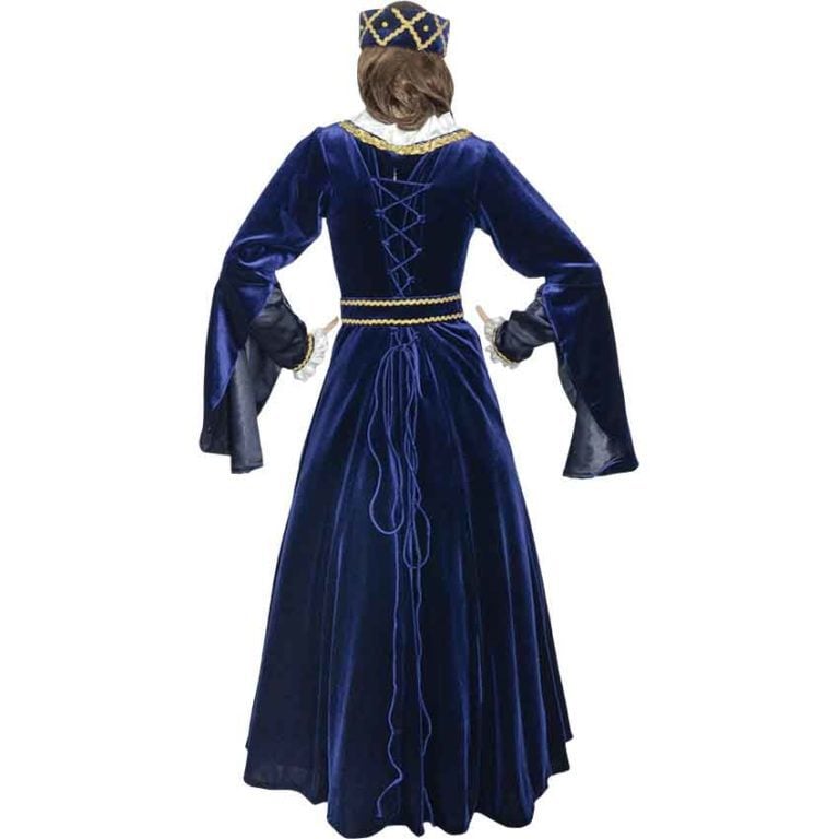 Royal Velvet Drape Sleeve Gown