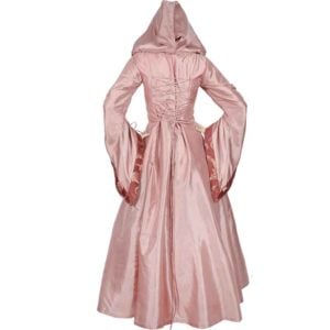 Hooded Renaissance Sorceress Gown - Rose and Red - MCI-493 - Medieval Collectibles Hooded Renaissance Sorceress Gown - Rose and Red - MCI-493 - Medieval Collectibles