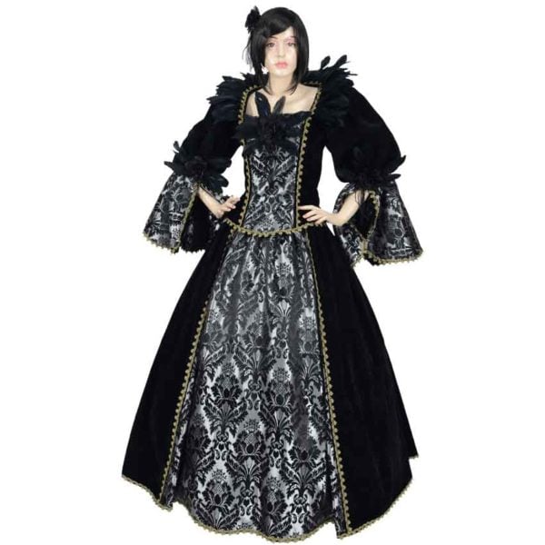 Noble Velvet Dress with Train