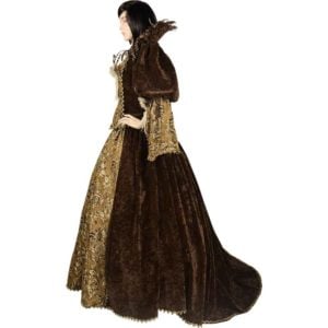 Elegant Velvet Dress with Train