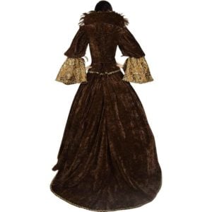 Elegant Velvet Dress with Train